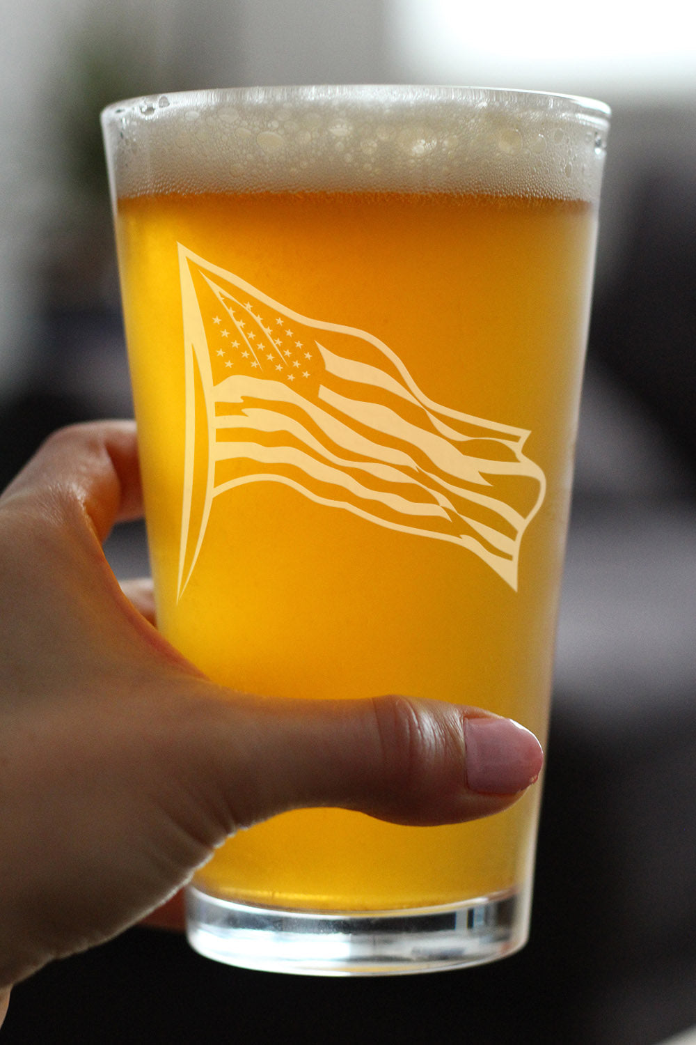 American Flag Pint Glass - 16 oz Glasses