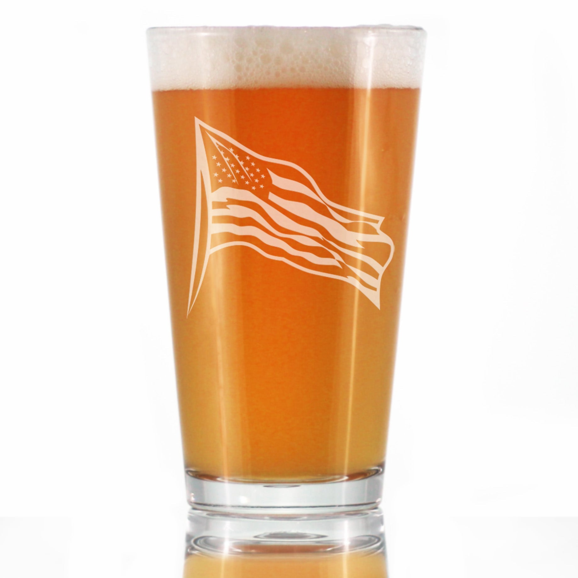 American Flag Pint Glass - 16 oz Glasses