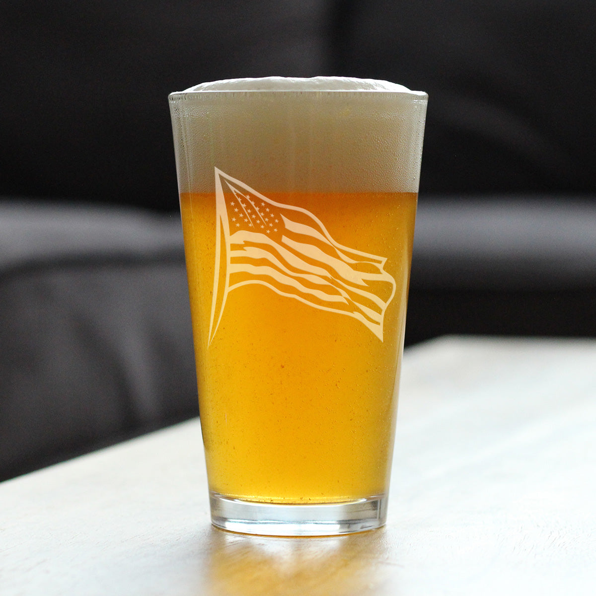 American Flag Pint Glass - 16 oz Glasses