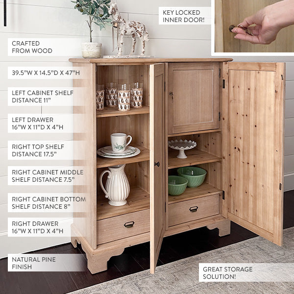 Rustic Georgian Inspired Wood Cupboard