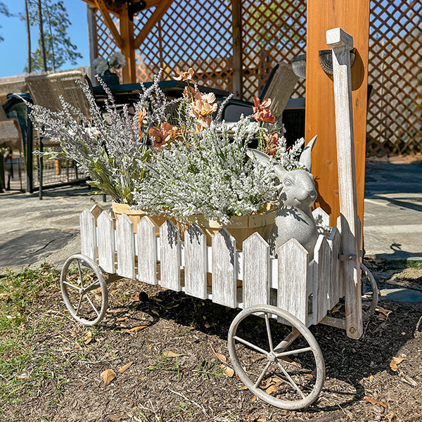 Distressed Picket Fence Wooden Cart