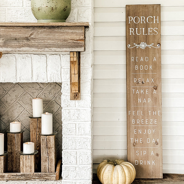 47 Inch Porch Rules Sign