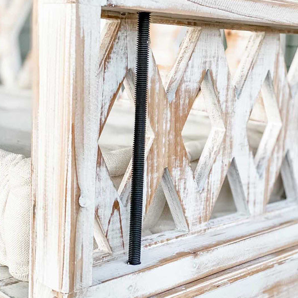 Whitewashed Cushioned Porch Swing
