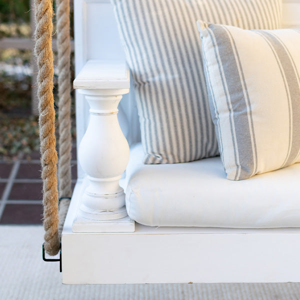 Ophelia Chunky Wooden Porch Swing With Cushion