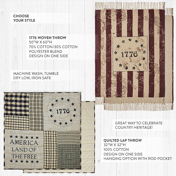 Patriotic Cotton Throw, Choose Your Style
