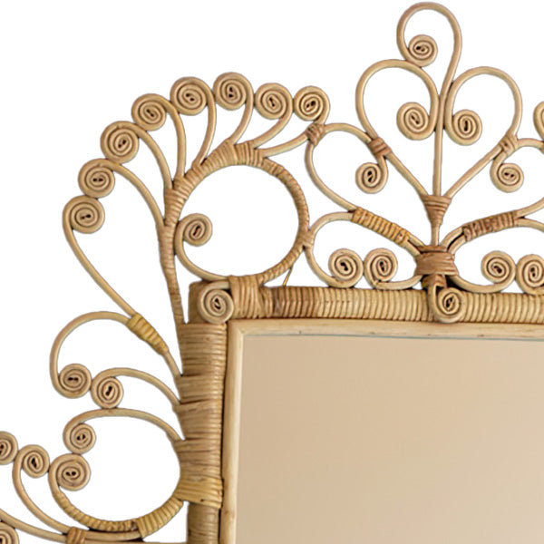 Ornate Rattan Framed Mirror