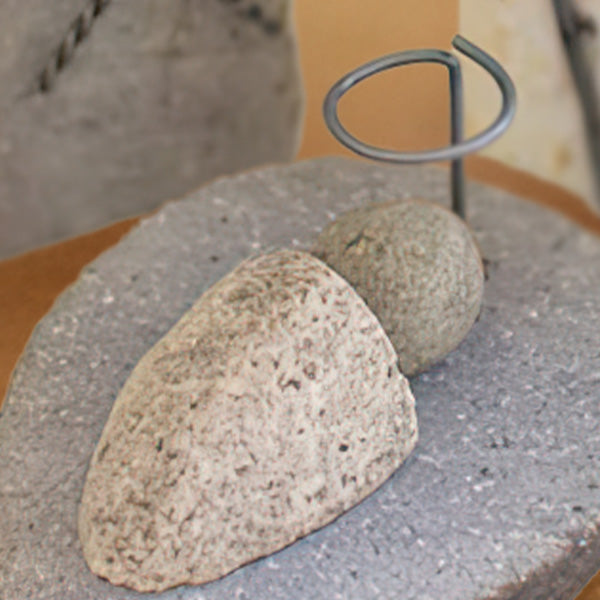 Handcrafted River Rock Holy Family, Set of 3