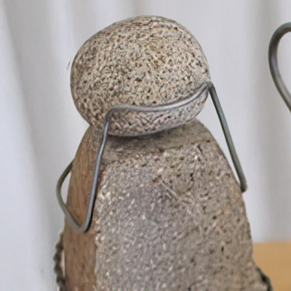 Handcrafted River Rock Holy Family, Set of 3