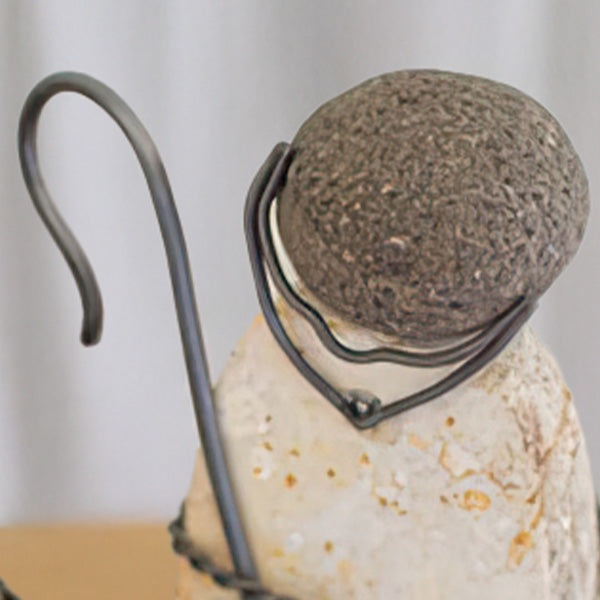 Handcrafted River Rock Holy Family, Set of 3