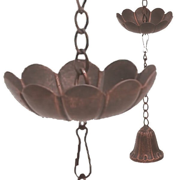55 Inch Iron Spring Flower Rain Chain