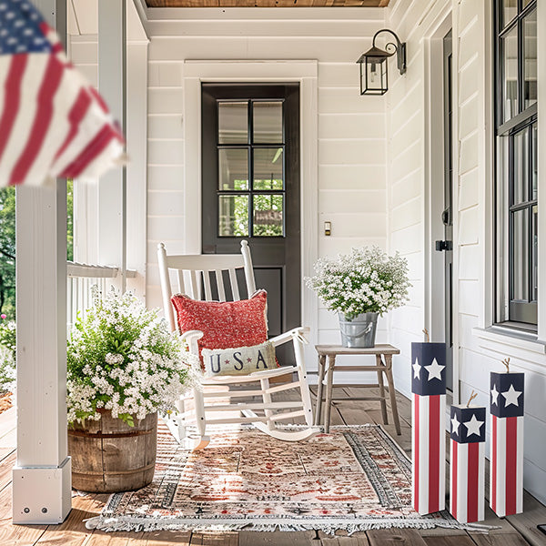 Patriotic Stars and Stripes Rocket Wood Decor, Set of 3