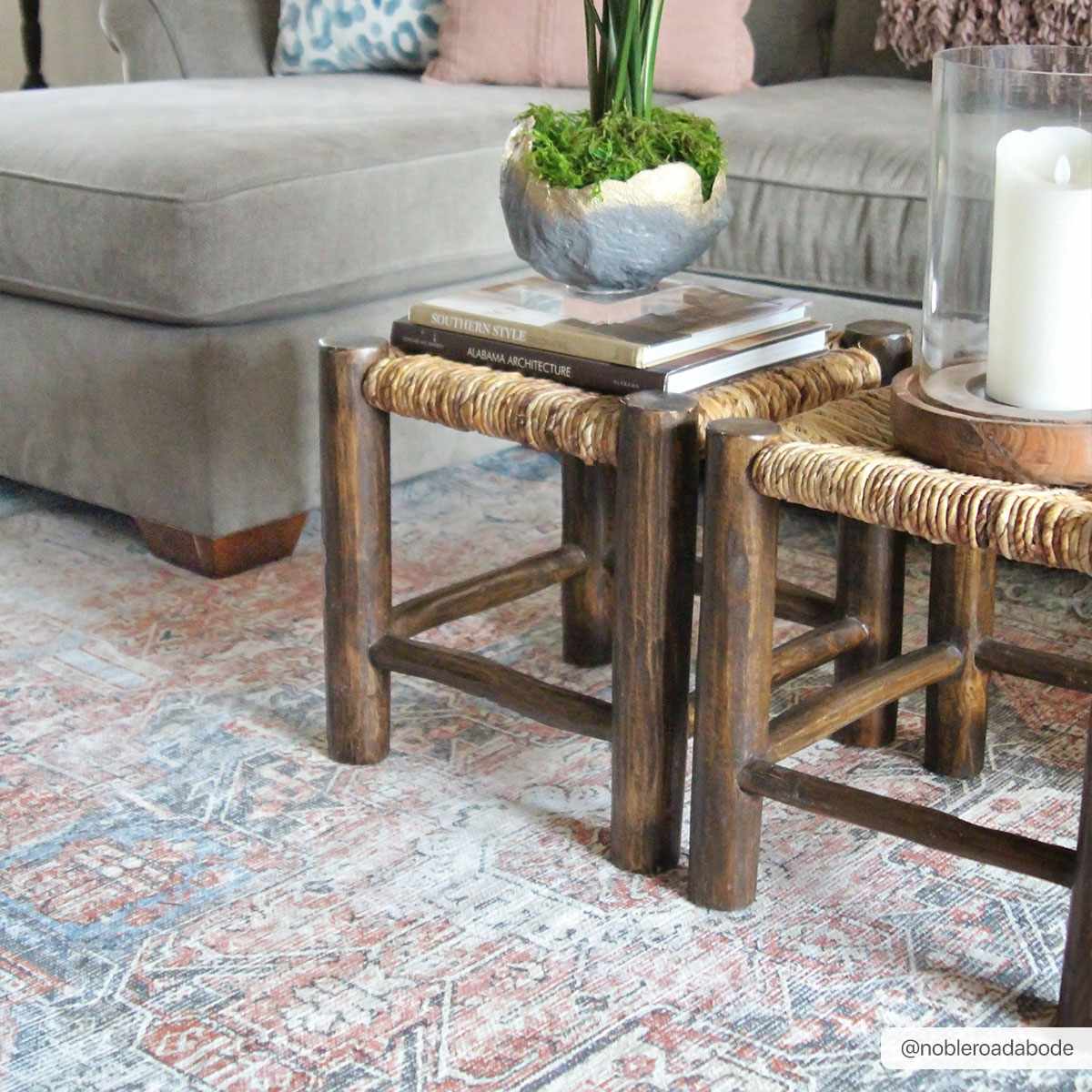 Vintage Inspired Distressed Washable Rug