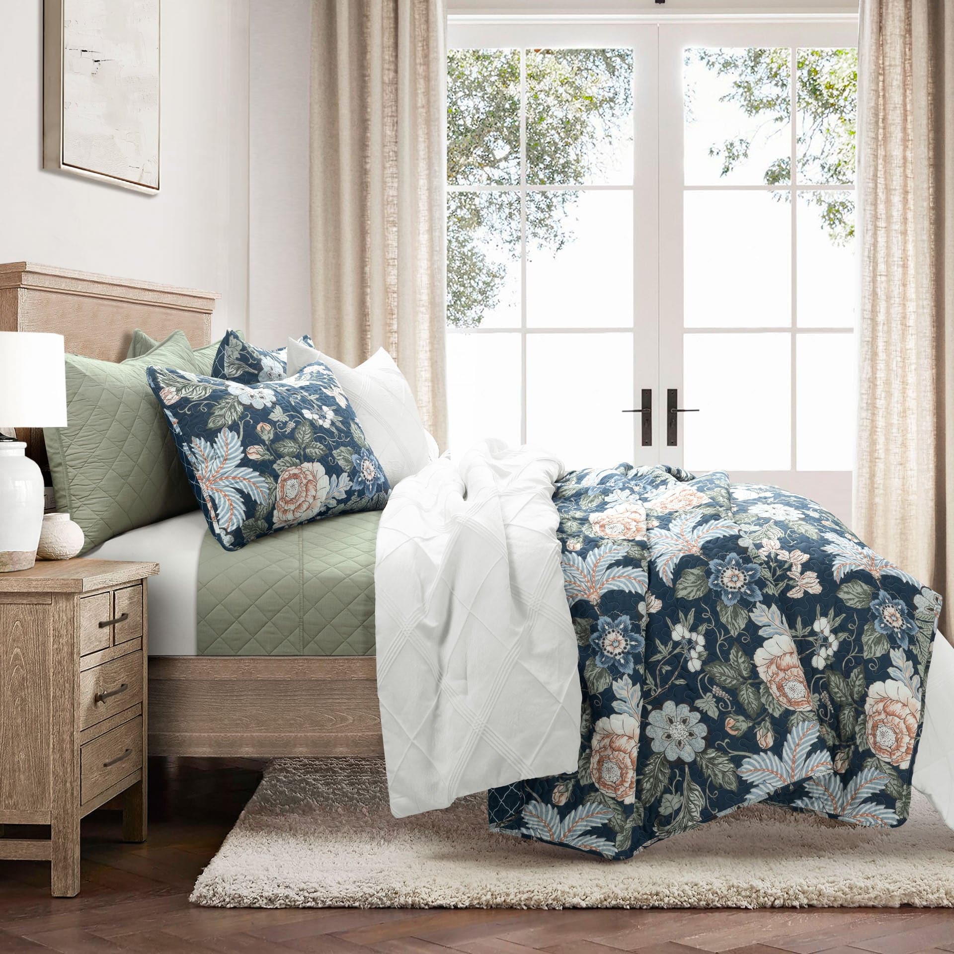 Ava Diamond Oversized Cotton Quilt Set-Tolkye