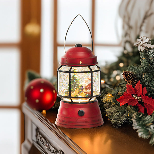 Light Up LED Rustic Santa Lantern
