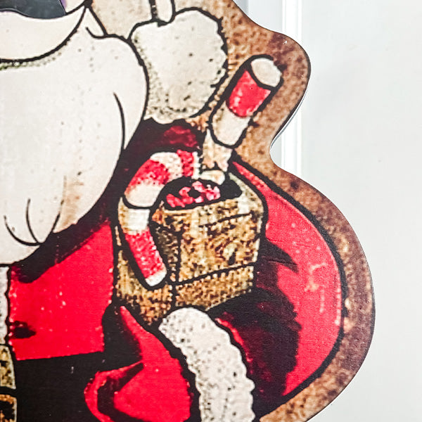 42 Inch Indoor/Outdoor Standing Santa with Cutout Face | Santa's Family Collection