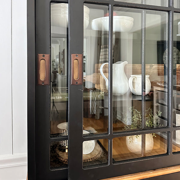 72 Inch Modern Farmhouse Sliding Glass Door Display Cabinet