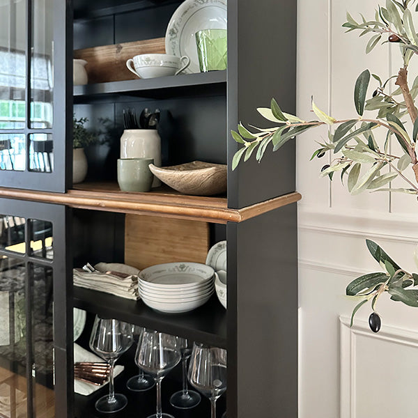 72 Inch Modern Farmhouse Sliding Glass Door Display Cabinet