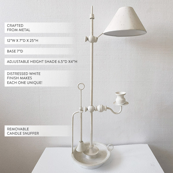Bouillotte-inspired Antique White Candle Holder