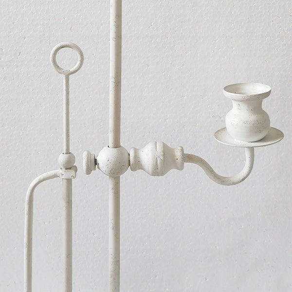 Bouillotte-inspired Antique White Candle Holder