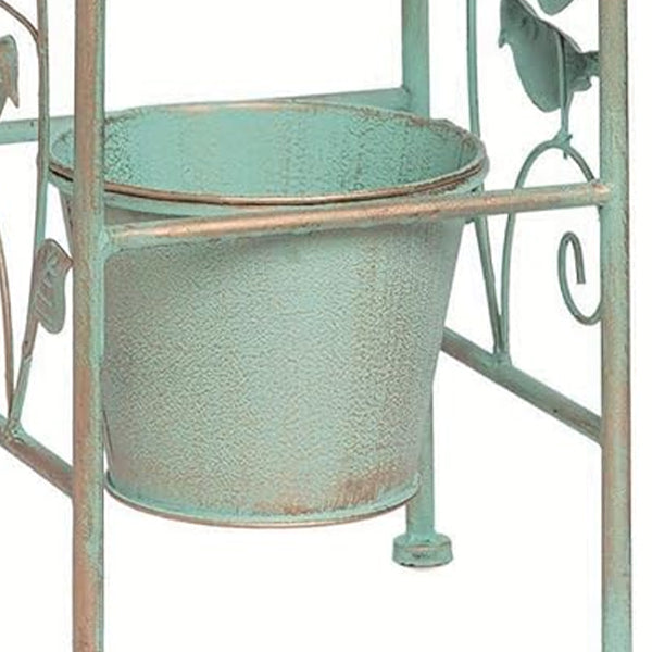 Distressed Metal Stacked Plant Stand