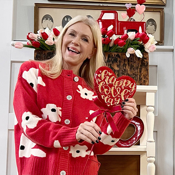 Valentine's Day Metal Outdoor Yard Stakes, Set of Two