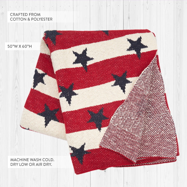 Patriotic Stars and Stripes Throw