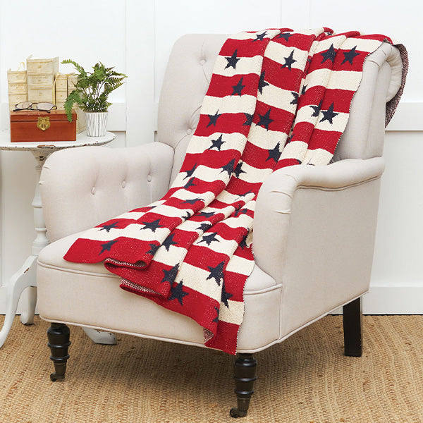 Patriotic Stars and Stripes Throw