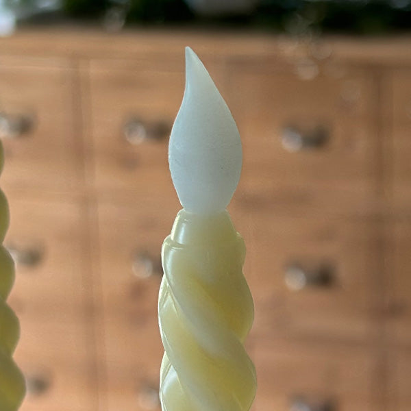 Spiral Taper LED Candles with Remote, Set of 8