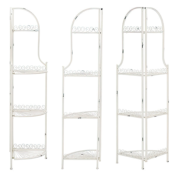 4 Tier Distressed Iron Corner Shelf, Choose Your Color