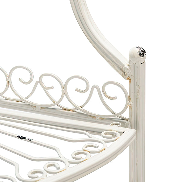 4 Tier Distressed Iron Corner Shelf, Choose Your Color