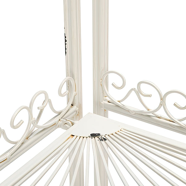 4 Tier Distressed Iron Corner Shelf, Choose Your Color