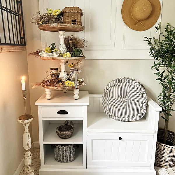 26 Inch Rustic Tiered Wooden Stand