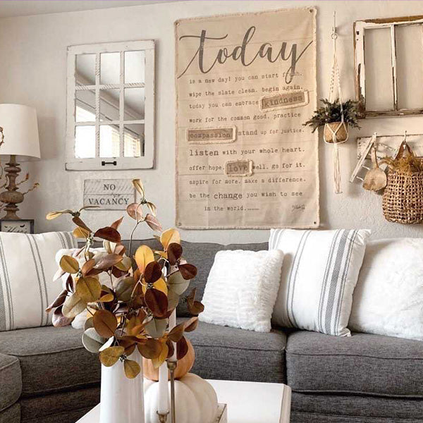 51 Inch LARGE Handsewn Feedsack Wall Art