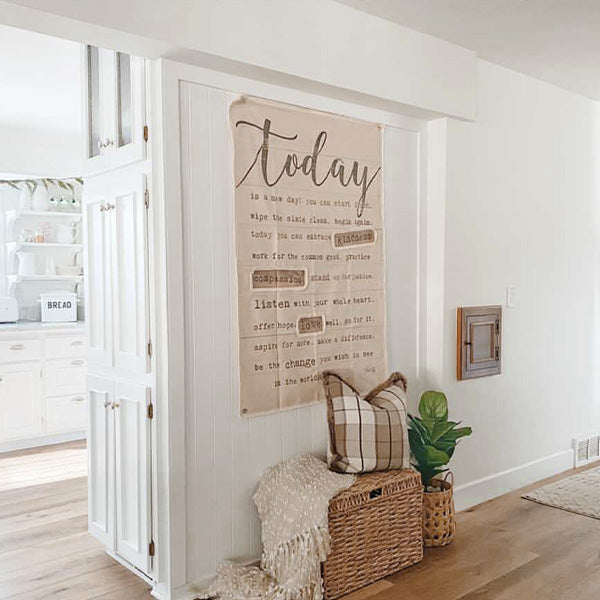 51 Inch LARGE Handsewn Feedsack Wall Art