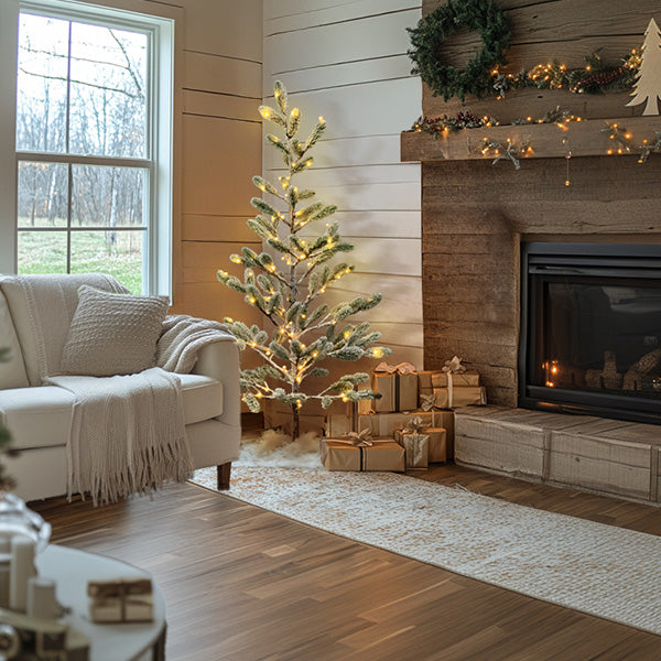 5 Feet LED Flocked Faux Christmas Tree