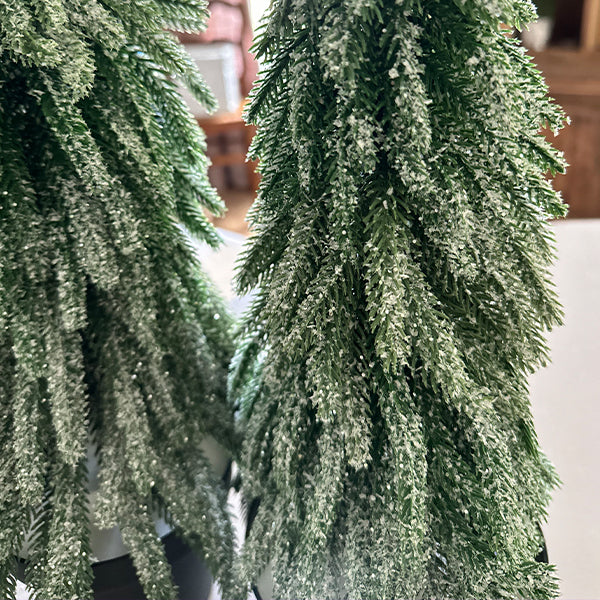 Faux Pine Christmas Trees with Pot, Set of 2