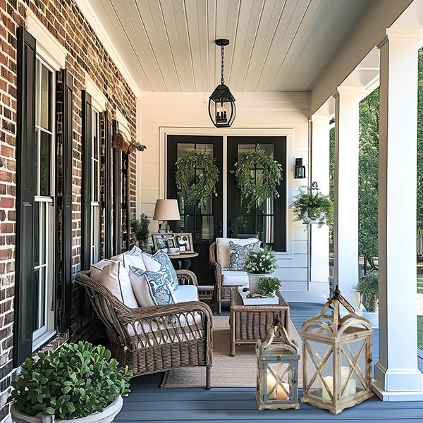 HUGE Shabby Chic Distressed Floor Lanterns, Set of 2