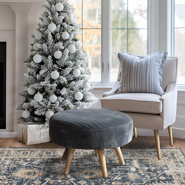 Upholstered Wooden Stool, Choose Your Color