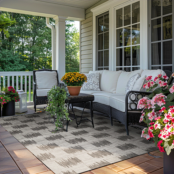 Abstract Patterned Indoor/Outdoor Rug, Pick Your Size