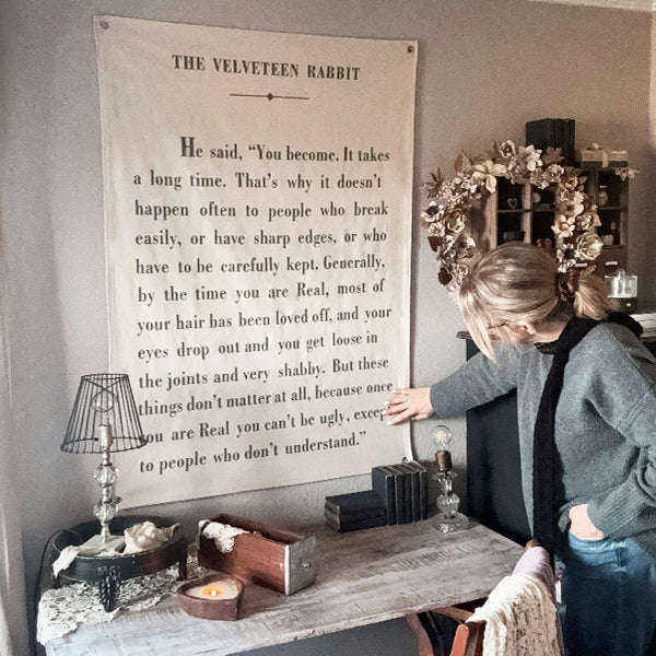 57 Inch "The Velveteen Rabbit" Hanging Wall Canvas