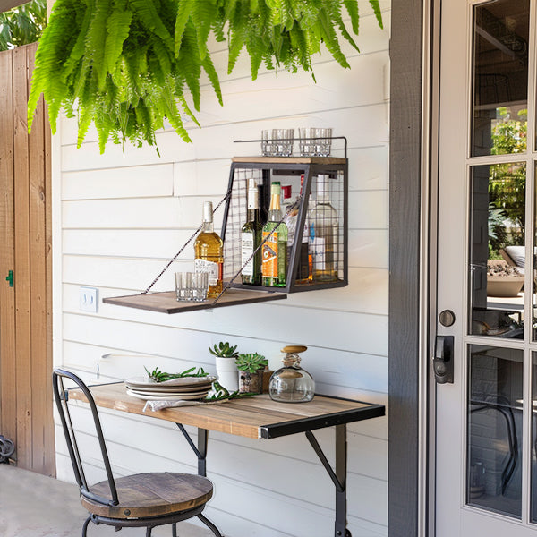 Wall Mounted Cubby with Fold Down Wall Shelf