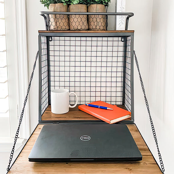 Wall Mounted Cubby with Fold Down Wall Shelf