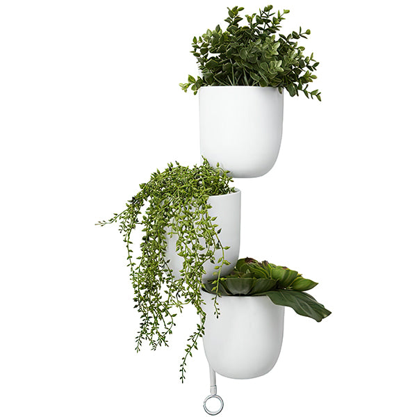 Matte White Wall Planters, Set of 3