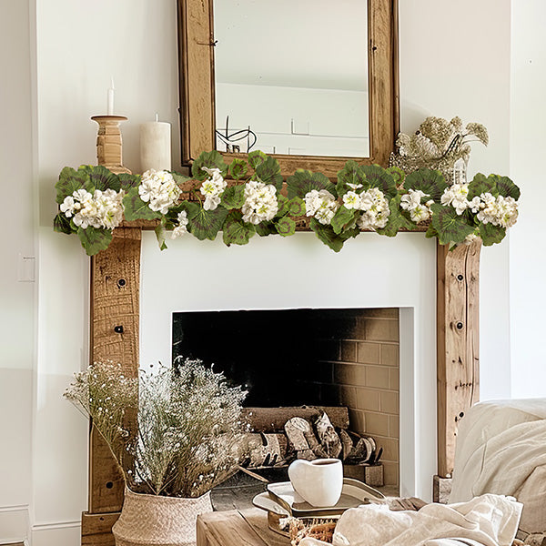 6 Foot Lush Faux Geranium Garland