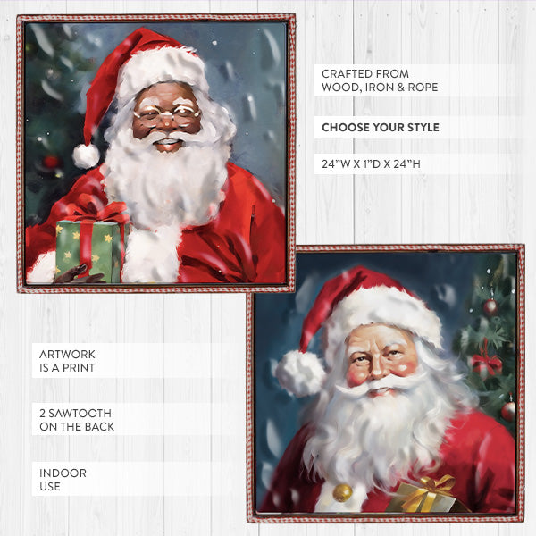Vintage Inspired Santa Wall Art, Choose Your Style
