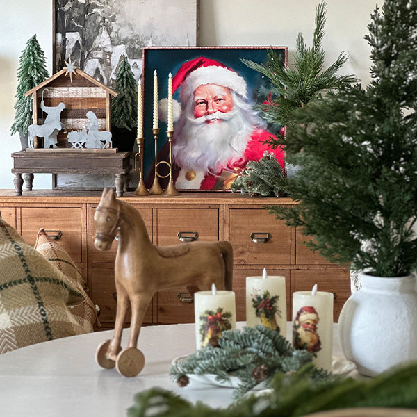Vintage Inspired Santa Wall Art, Choose Your Style