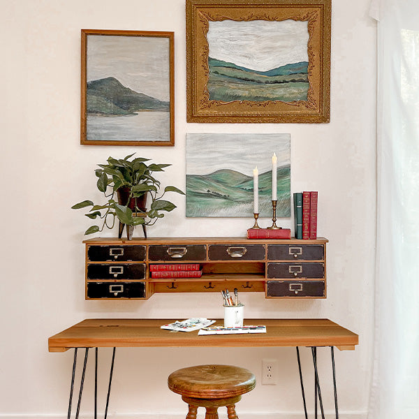 Rustic Apothecary Storage Shelf with Hooks