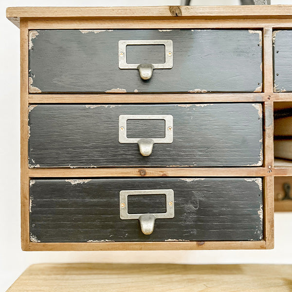Rustic Apothecary Storage Shelf with Hooks