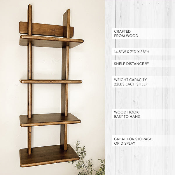 4 Tier Ladder Wall Shelf Unit