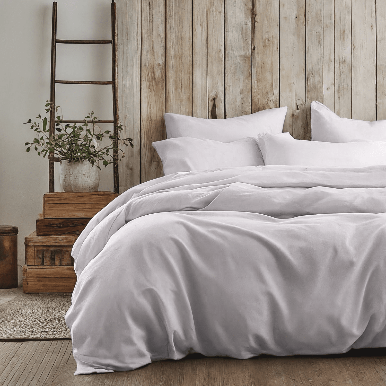 Easy Care Cloud White Duvet Cover Bedding Set